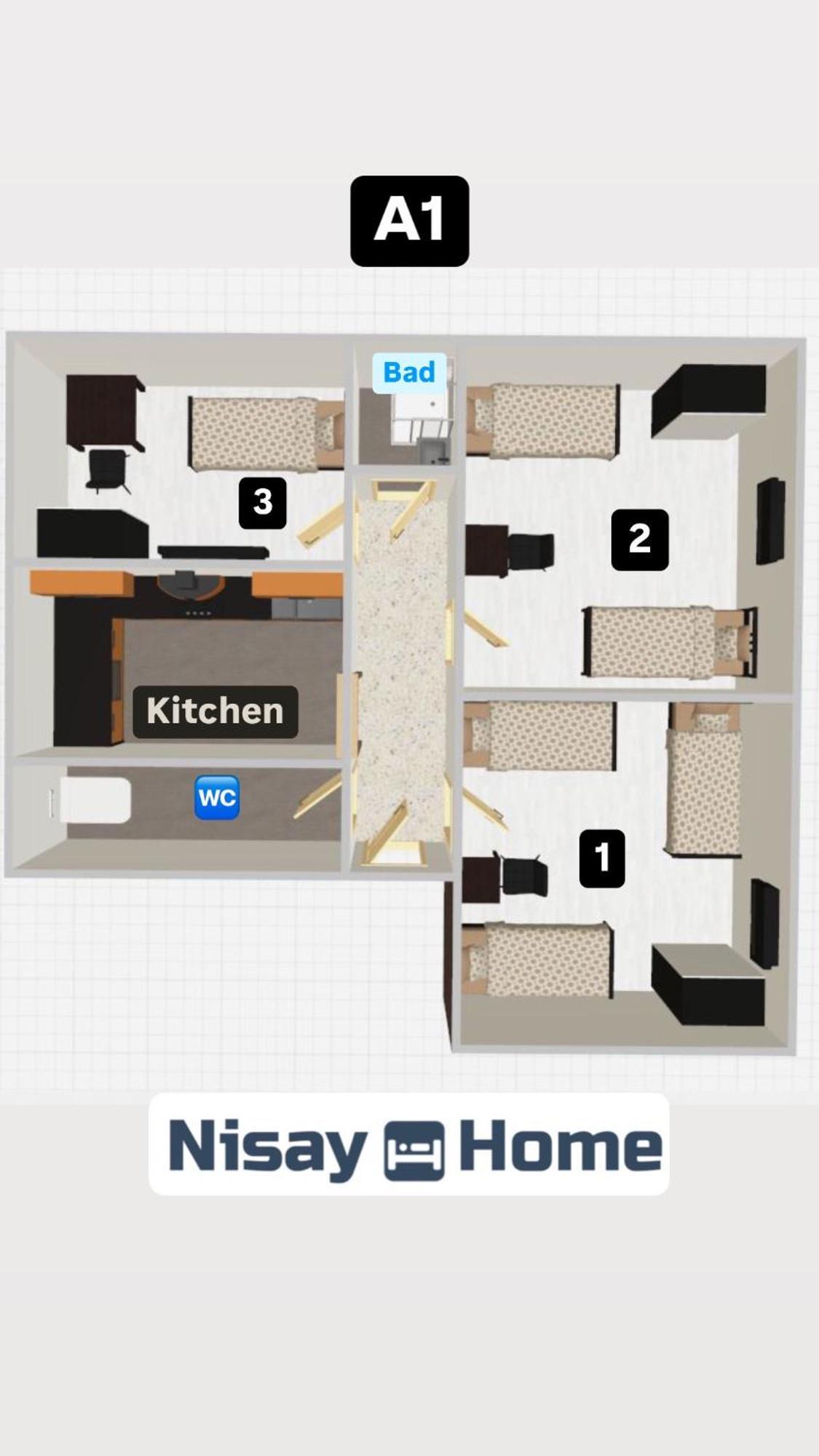 Nisay Home - 3 Room Apartment - A1 Ludwigsburg Exteriör bild